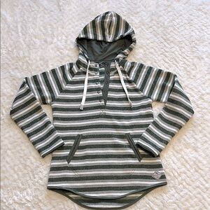 Eddie Bauer Striped Sweater Fleece Lined Hoodie